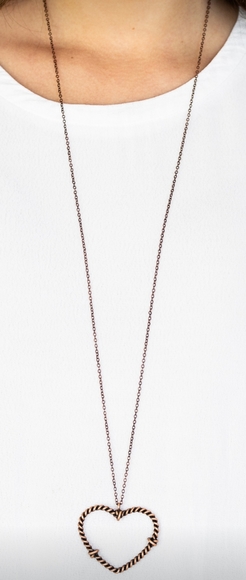 "Straight From The Heart" - Copper Heart Necklace - Picture 2 of 4